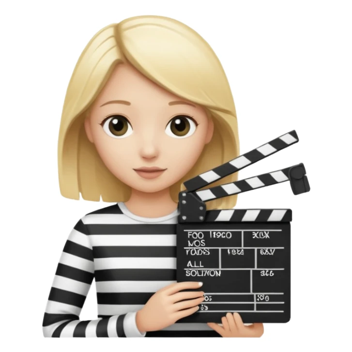 Blonde girl with film clapboard sticker