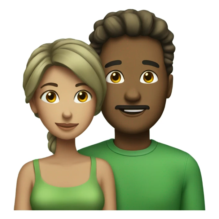 A couple in love in green clothes sticker