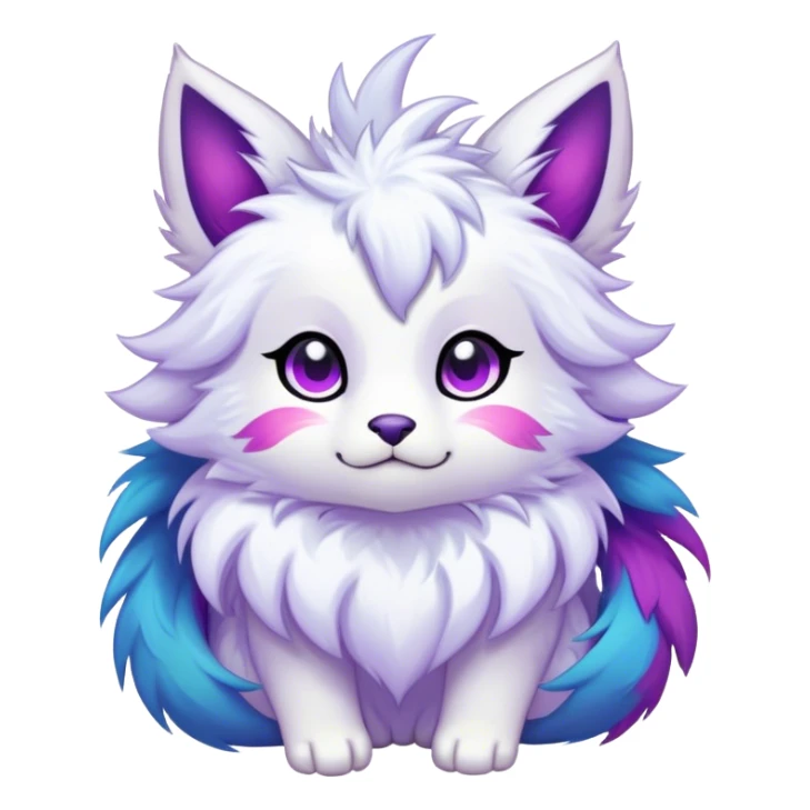 Kawaii bright fantasy ethereal anthro fursona Fakemon sticker