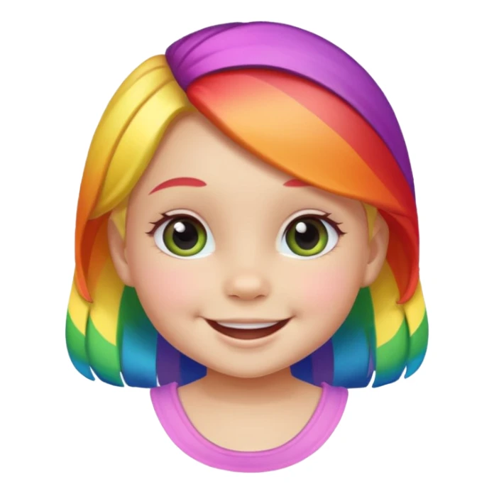 a rainbow skin baby girl sticker