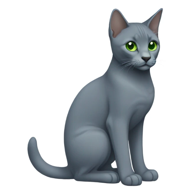 Russian blue with green eyes side profile full body seeing left side sticker