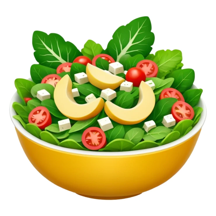 Salad community avatar in clean style illustration. Classic salads like Olivier, Greek or Tashkent, vibrant greens and colorful ingredients, simple shapes, flat design, high contrast, fresh and inviting. sticker