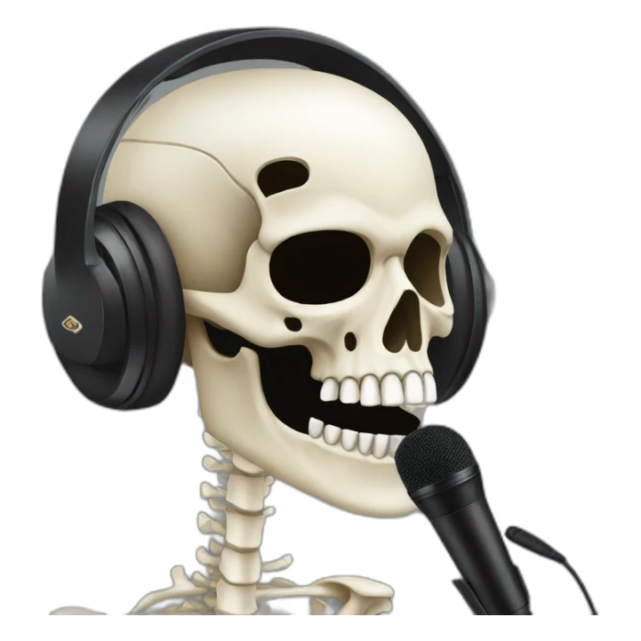 Military Skeleton mask with a long black mask underneath it and headset with a microphone sticker