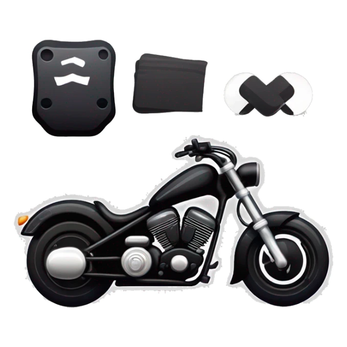 Una moto chopper negra con un 7 blanco en el depósito  sticker