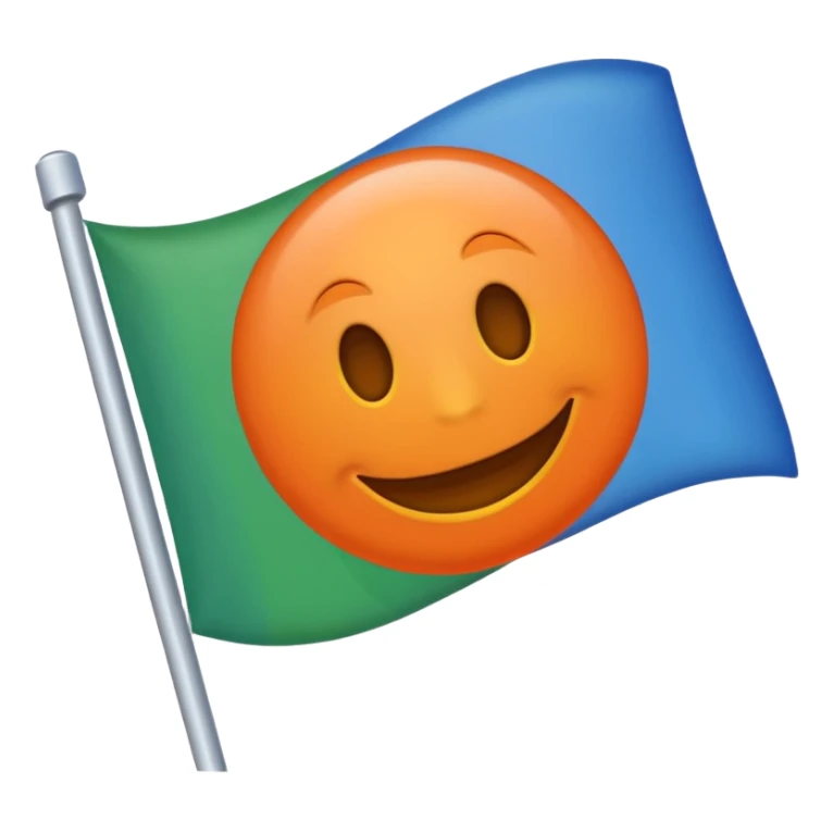 Emoji de drapeau avec les couleurs suivante : 🟦🟧🟩⚪️ plus clair le vert et oublie pas le blanc  sticker
