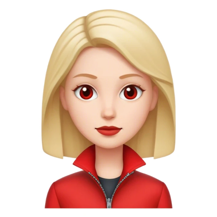 white conservative woman in jacket with red sticker