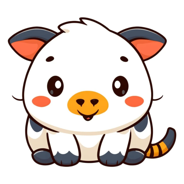 cute animal getting booped on nose sticker