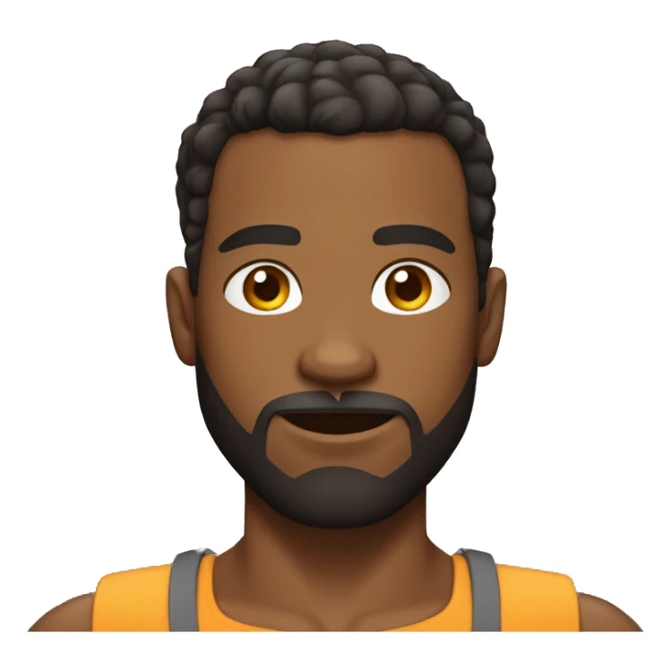 African American Guy with muscles, a beard, very short hair sticker