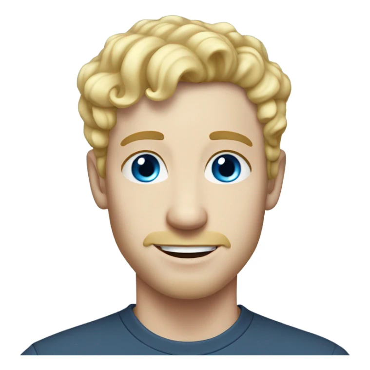 light curl blonde 30yo man blue eyed pale skin sticker