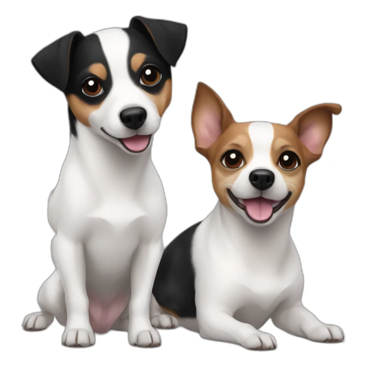 Chiwawa Jack russell black and a little white sticker