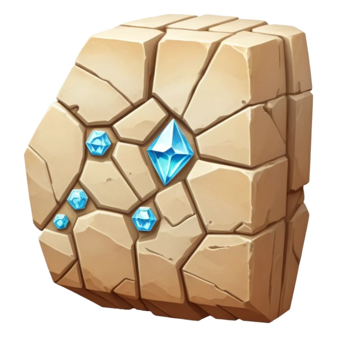 A sentient sandstone colossus with hollow chambers inside its body where rare geometric crystals grow, able to reshape its limbs and filter the desert winds through its porous form to extract moisture. body only, without background. sticker