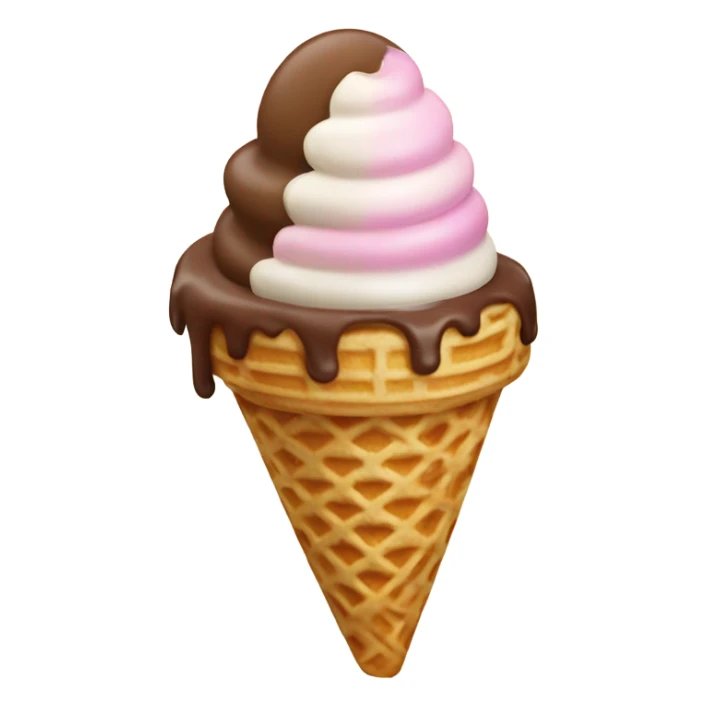 Neapolitan ice cream in waffle cone sticker