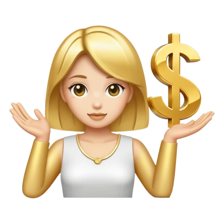 money sign with clean girl aesthetic sticker