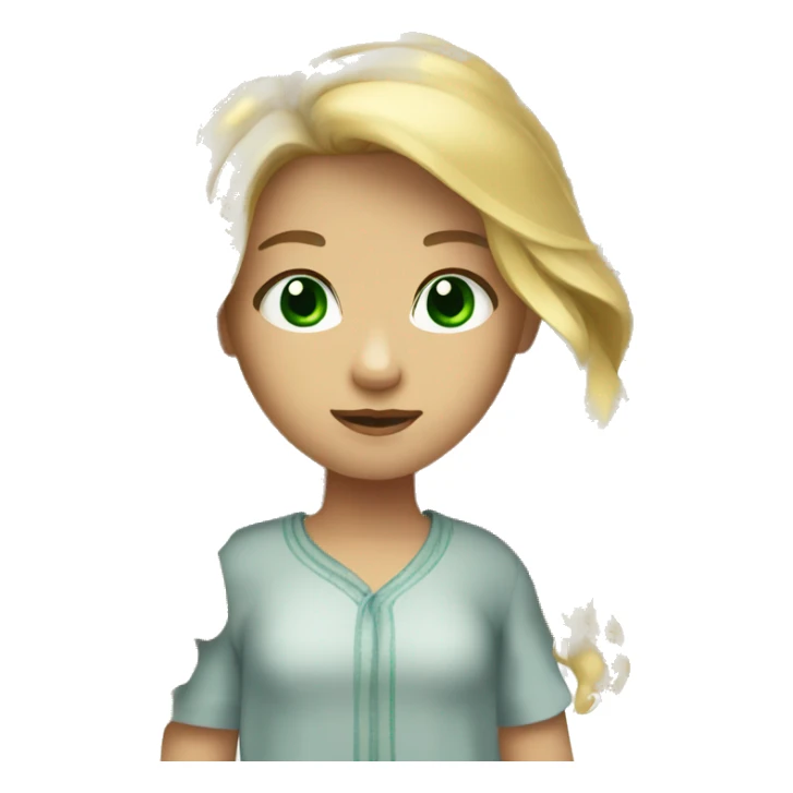 Girl blond hair green eyes  sticker
