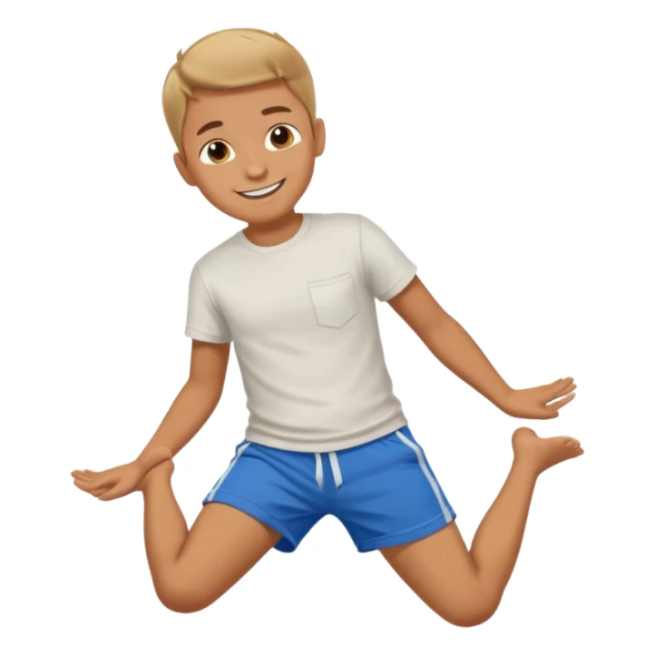 a boy that is sliding on his belly in ON his belly  sticker