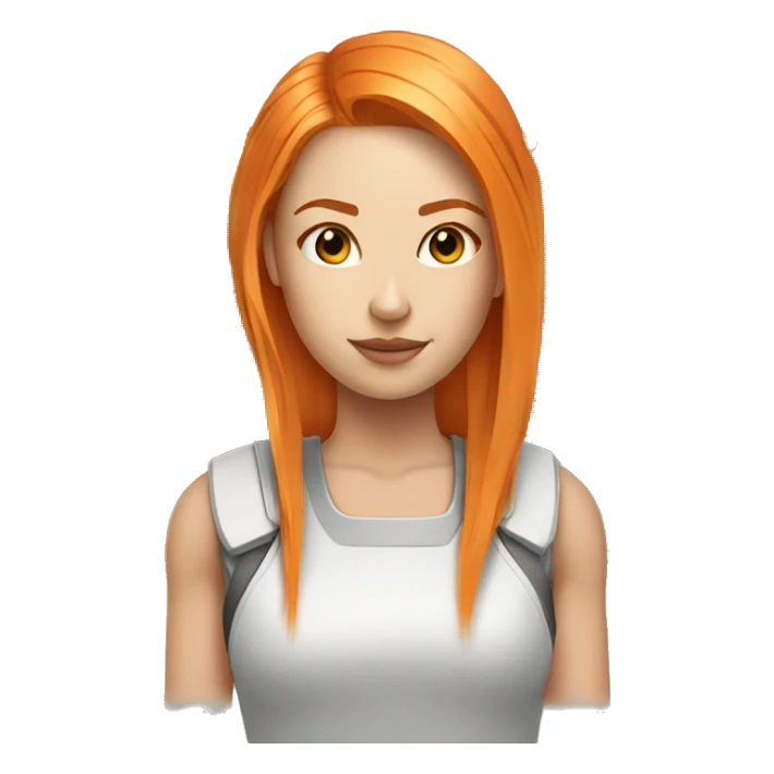 Female cyborg orange hair and circuits sticker