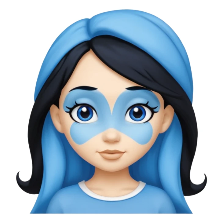 Smurffete with black hair and blue skin sticker