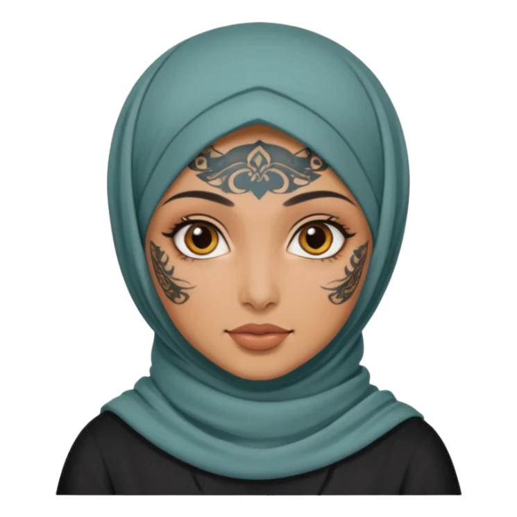 PERSIAN ancient GIRL with tatooed and hijab  sticker