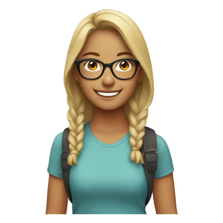 smiling girl outdoors with glasses sticker