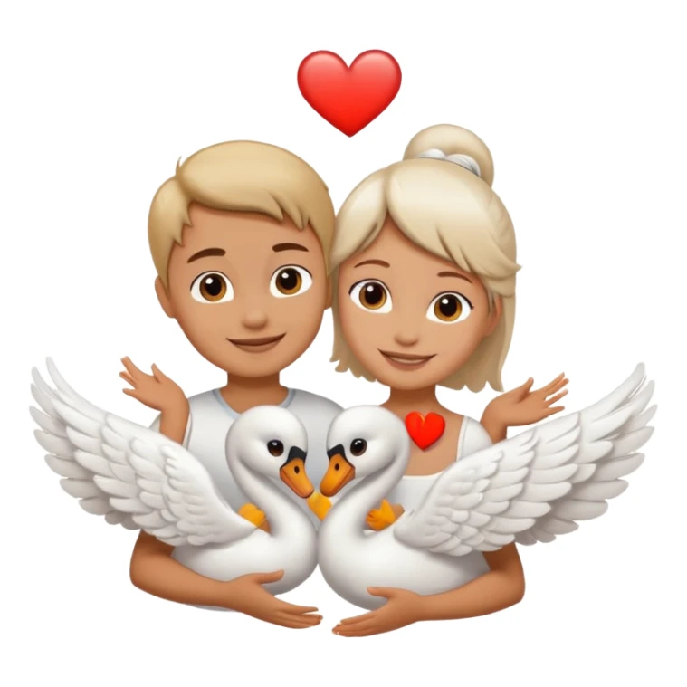 Two swan making a heart 💗 a girl and a boy sticker