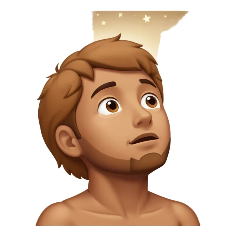 man looking up at stars sticker