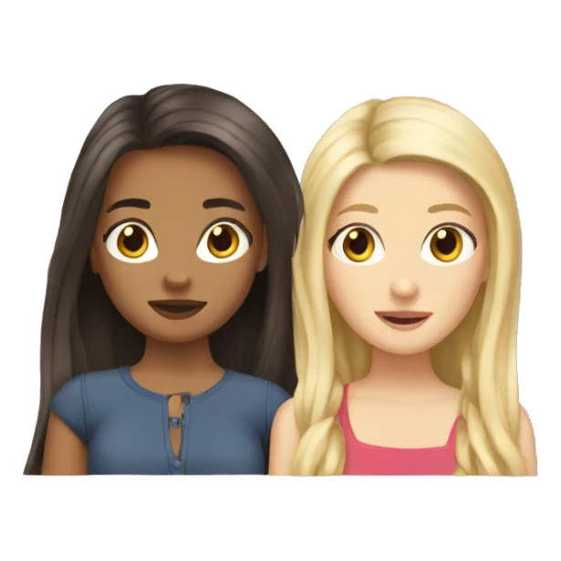 Blonde and brunette best friends sticker