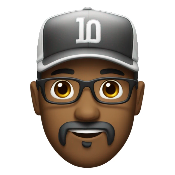 LOL black baseball cap goatee emoji sticker
