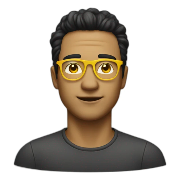 Man with yellow tinted glasses and black hair  sticker