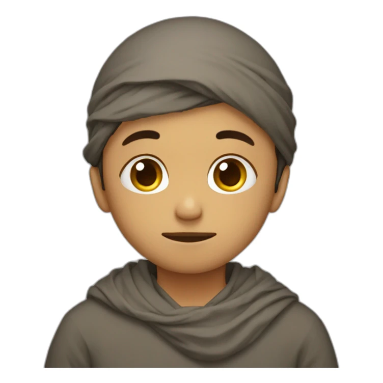 Brokenheart islamic boy wearing Kanzu with sad face sticker