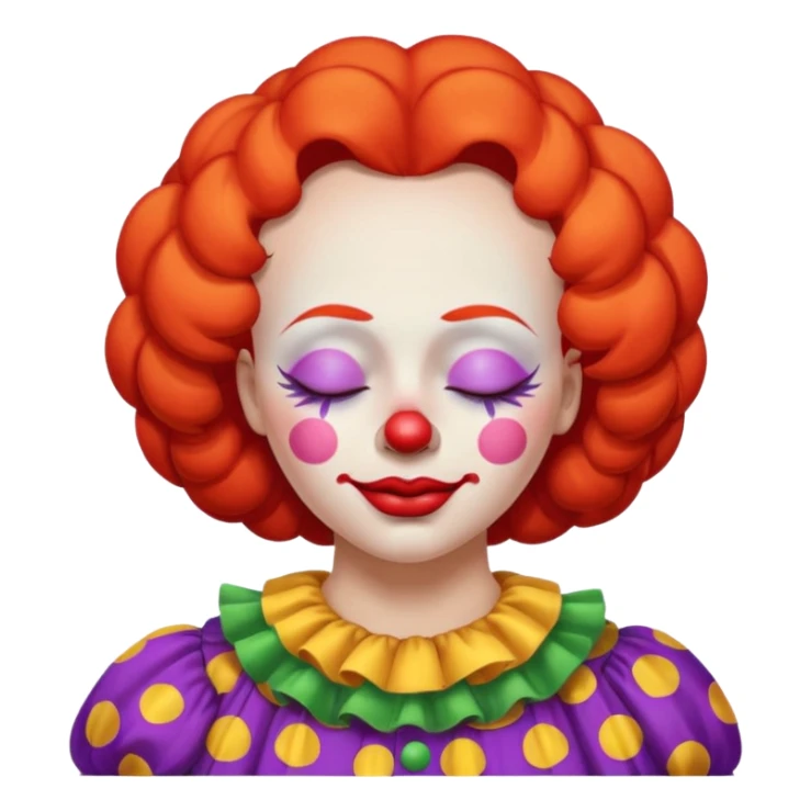 female clown sleeping eyes closed sticker