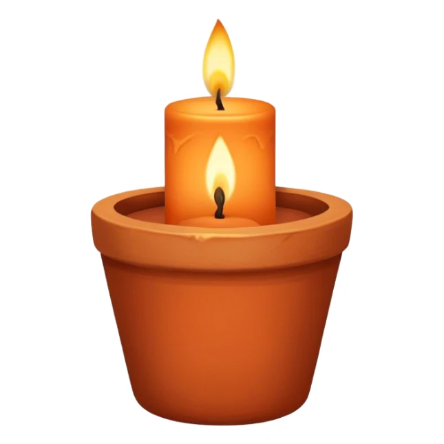 candle in a vessel terracotta color  sticker