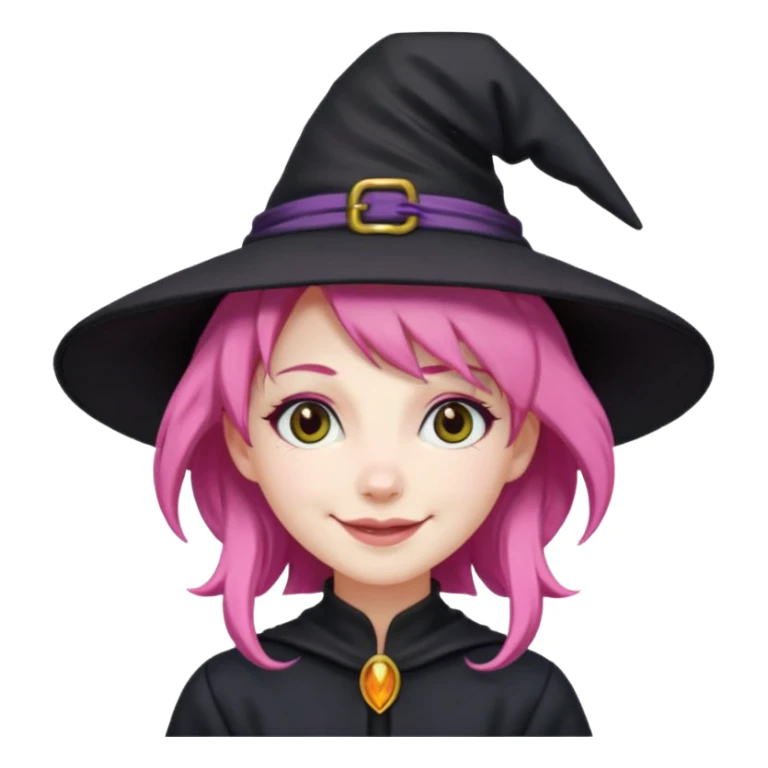 A witch with a pink hair sticker