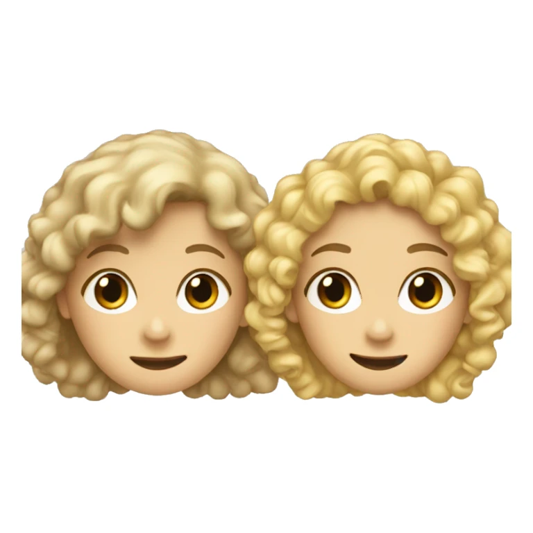 a curly-haired boy and a blonde girl sticker