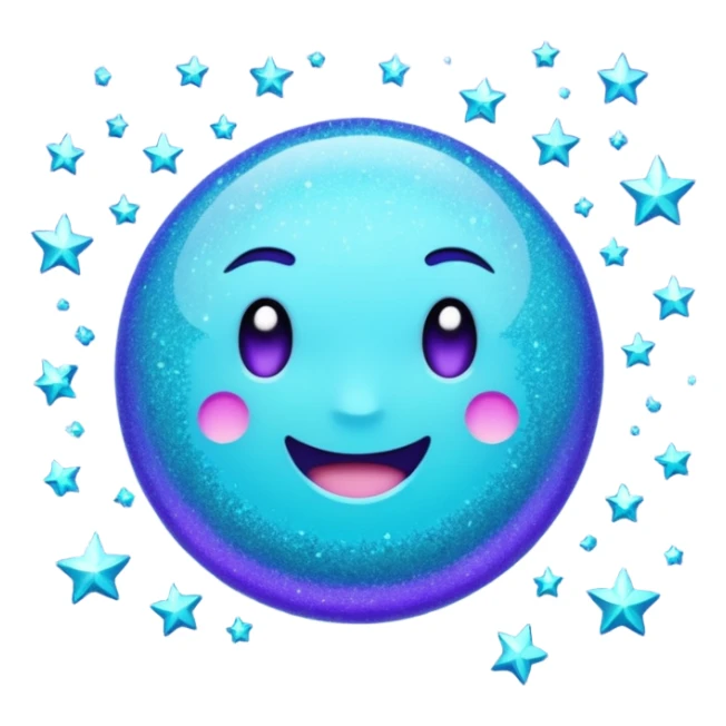 Glitter Purple and Cian less symbol sticker