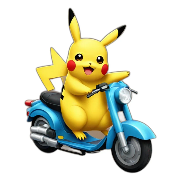 Pikachu rides on top of Tanaka sticker