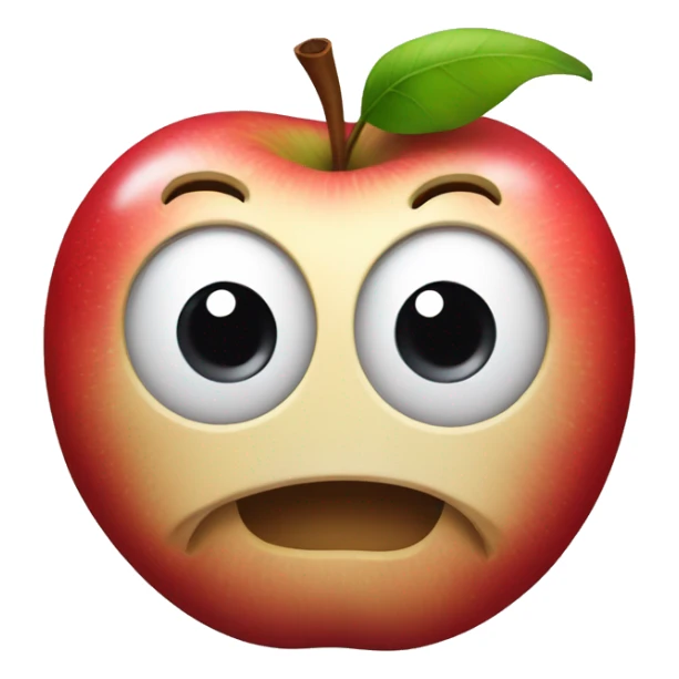 apple with eyes and a mouth sticker