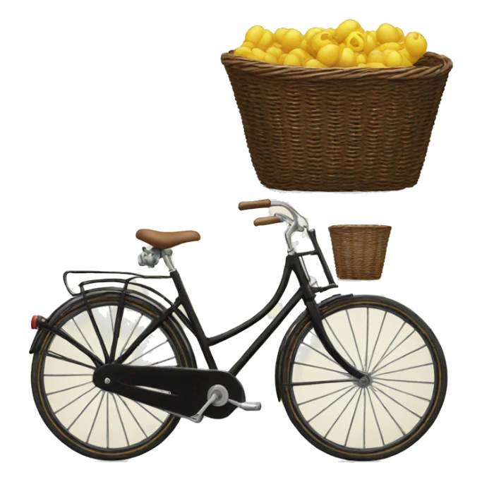  vintage black bicycle just with a front basket  sticker