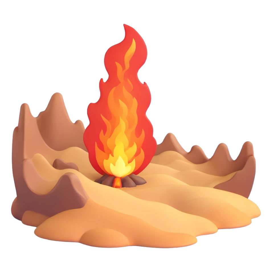desert sand burning with fire and heat waves sticker