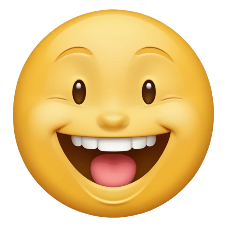 Emoji, yellow round laughing face, wide smile sticker