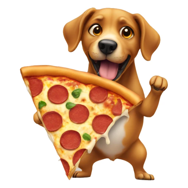 a dog eating a pizza sticker