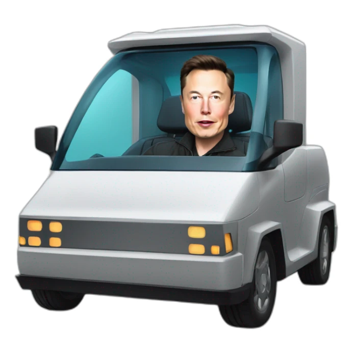 Elon musk riding in a Tesla cyber truck  sticker