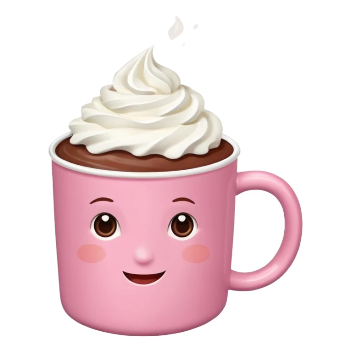 aesthetic hot chocolate with pink mug sticker
