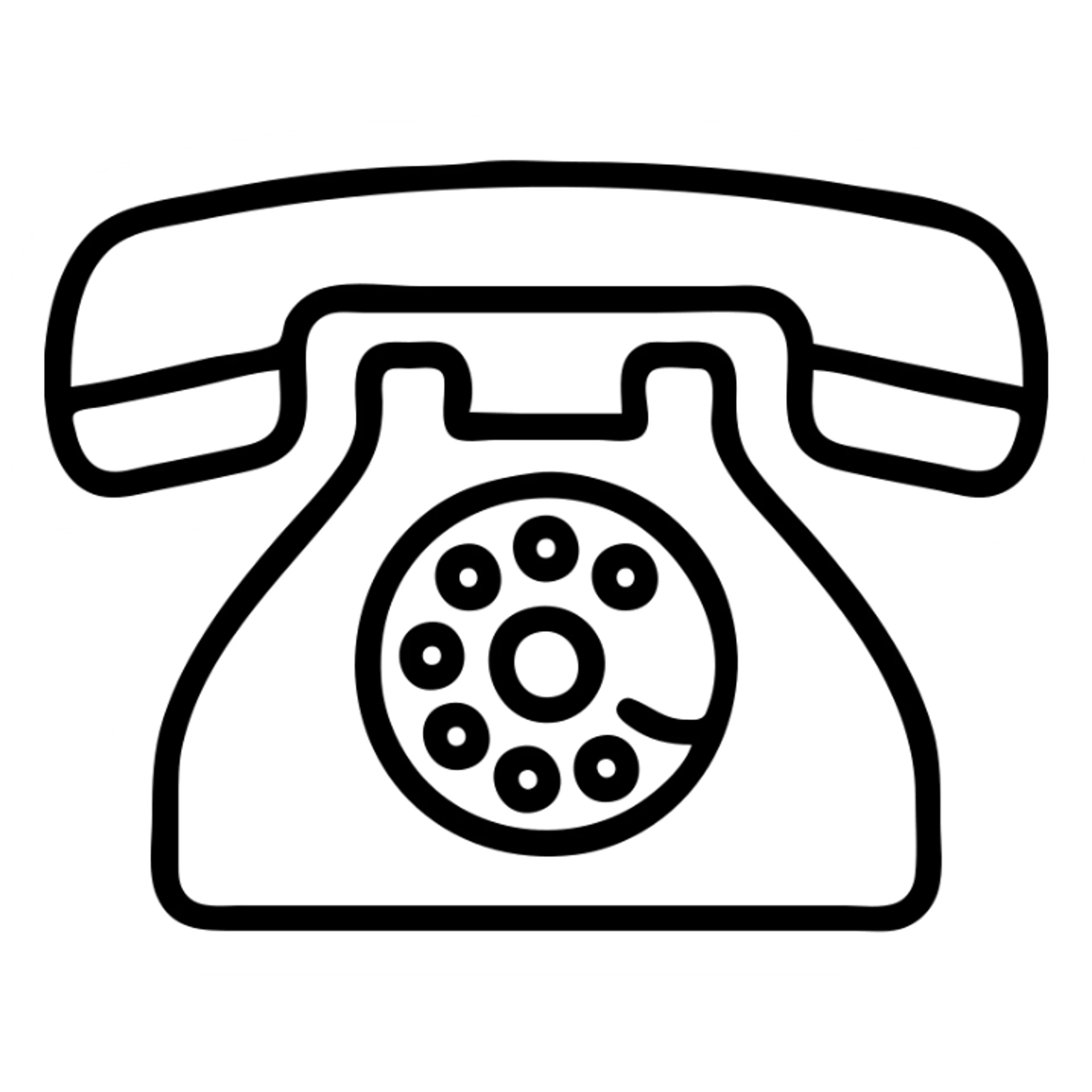 classic rotary telephone icon, minimal lines, icon style sticker
