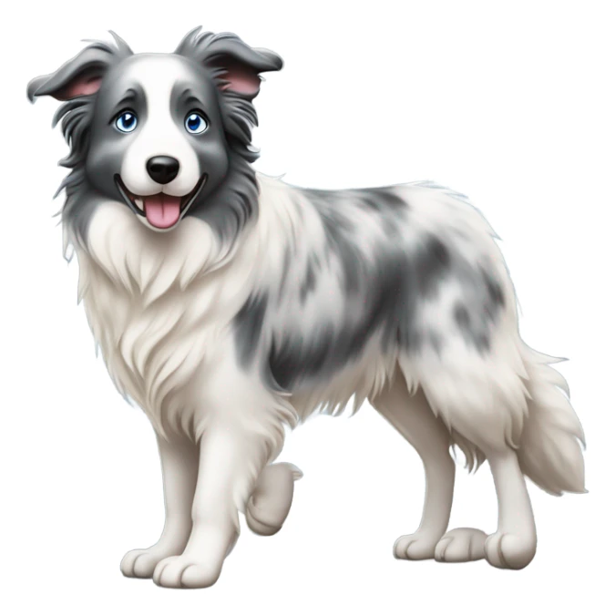 Blue eyes Seal merle Border collie walking sticker