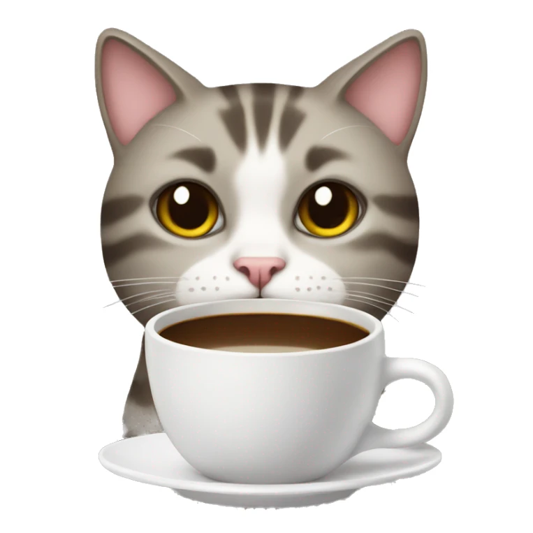 Cat with a Cup of coffee  sticker