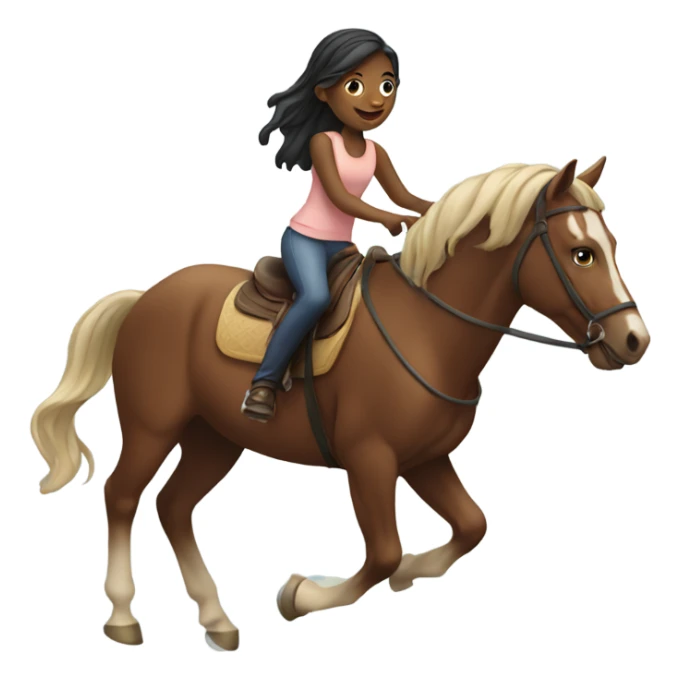 Girl riding a horse  sticker