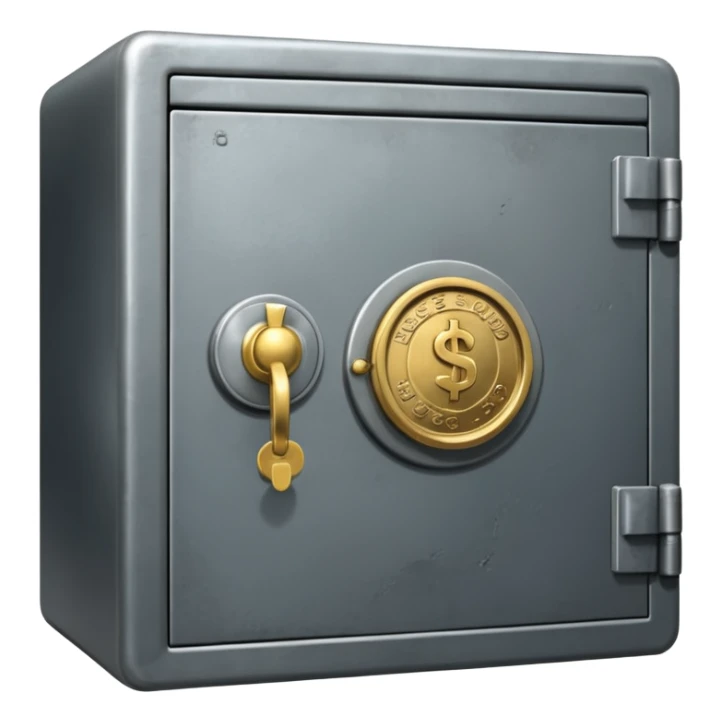 safe that is open with  a  little money left in it sticker