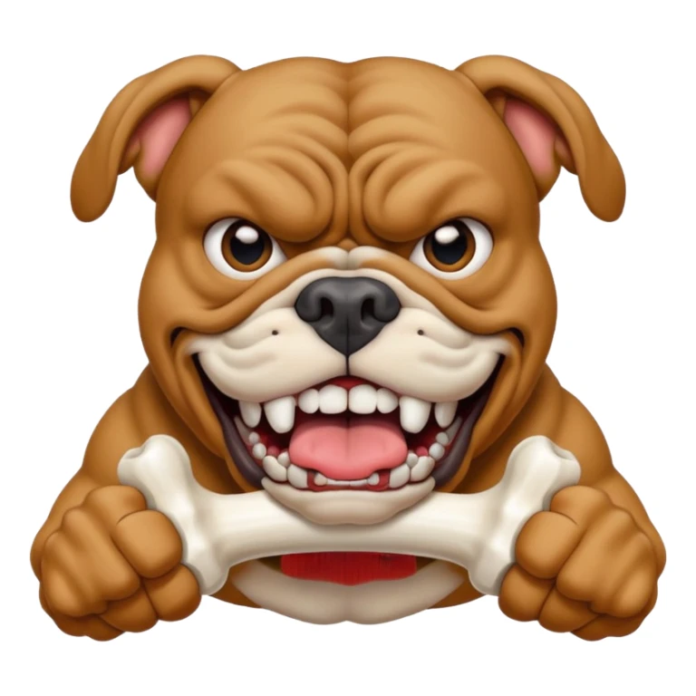 Scary Intense Bulldog, Eating Or Breaking a Bone sticker