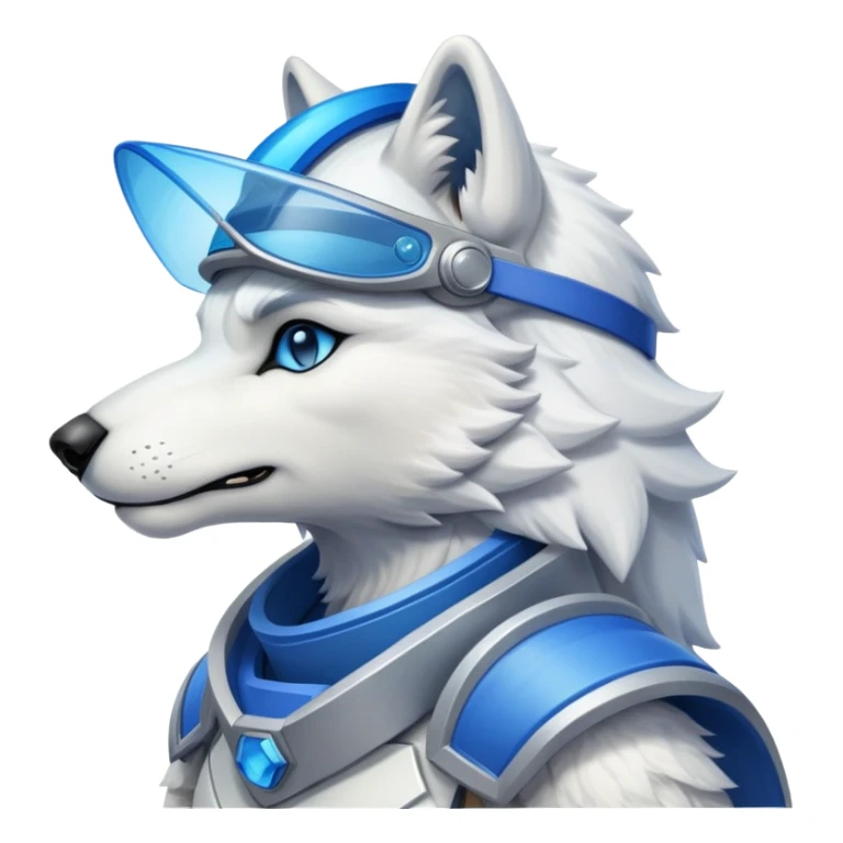 White anthro male wolf kissing with Protogen with blie visor sticker