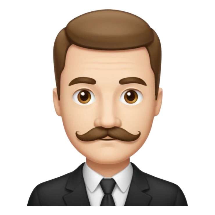 A person with a very square mustache and a side part  sticker